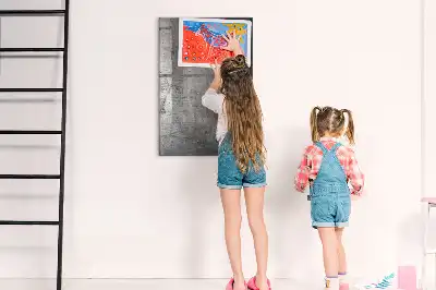 Magnetic dry erase board with a scratched metal finish
