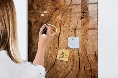 Magnetic dry erase board with an old wood finish