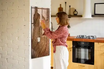 Magnetic dry erase board with an old wood finish
