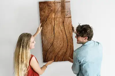 Magnetic dry erase board with an old wood finish