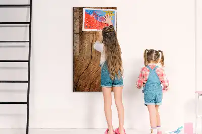 Magnetic dry erase board with an old wood finish