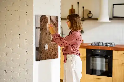 Magnetic dry erase board with an old wood finish