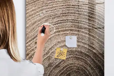 Dry erase magnetic board tree rings design