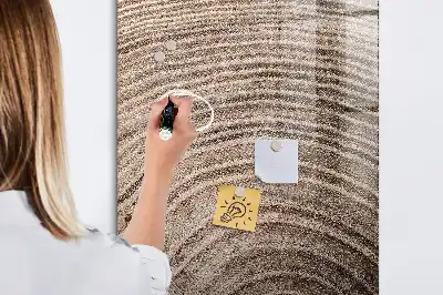 Dry erase magnetic board tree rings design
