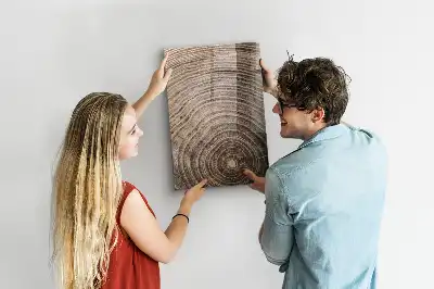 Dry erase magnetic board tree rings design