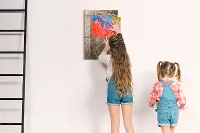 Dry erase magnetic board tree rings design