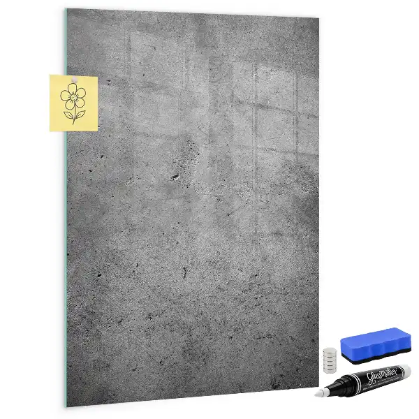 Dry erase magnetic board concrete finish