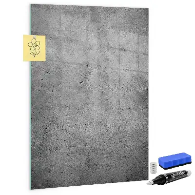 Dry erase magnetic board concrete finish