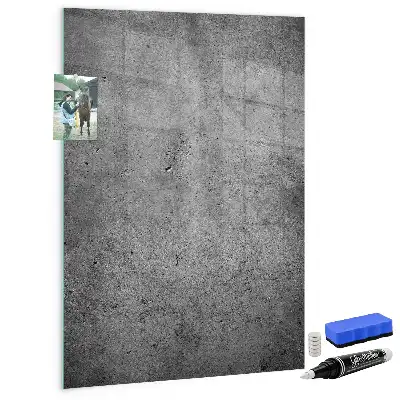Dry erase magnetic board concrete finish