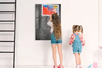 Dry erase magnetic board concrete finish