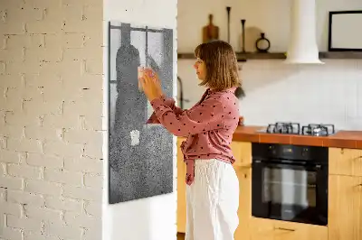 Dry erase magnetic board concrete finish