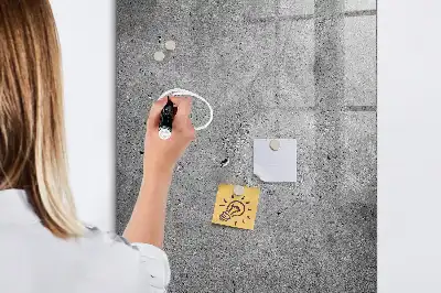 Dry erase magnetic board concrete finish