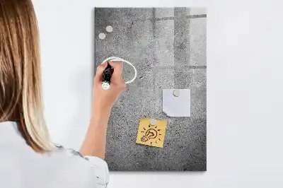 Dry erase magnetic board concrete finish