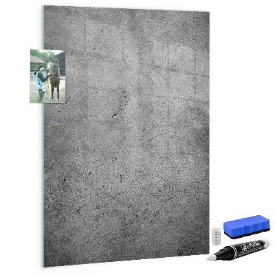Dry erase magnetic board concrete finish