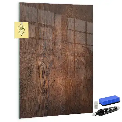 Magnetic dry erase board in dark wood