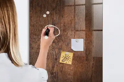 Magnetic dry erase board in dark wood