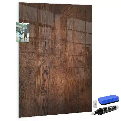 Magnetic dry erase board in dark wood