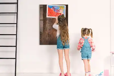 Magnetic dry erase board in dark wood