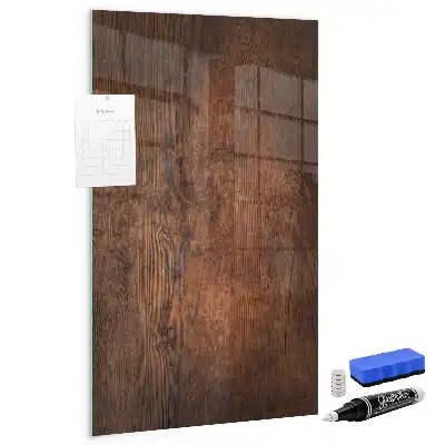Magnetic dry erase board in dark wood