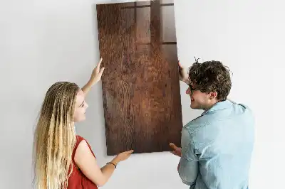 Magnetic dry erase board in dark wood