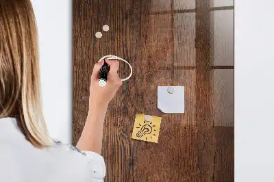 Magnetic dry erase board in dark wood