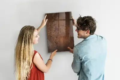 Magnetic dry erase board in dark wood