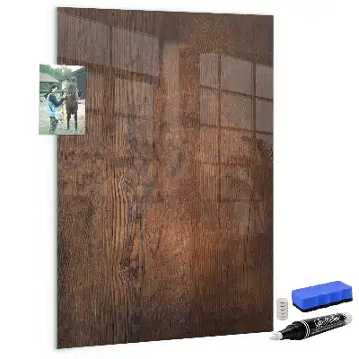 Magnetic dry erase board in dark wood