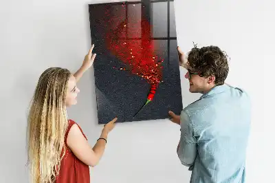Dry erase magnetic board with ground paprika