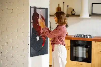 Dry erase magnetic board with ground paprika