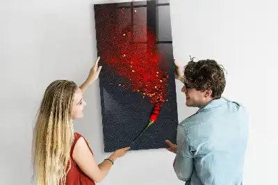 Dry erase magnetic board with ground paprika