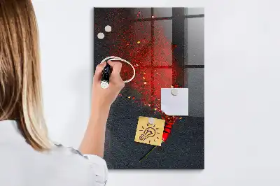 Dry erase magnetic board with ground paprika