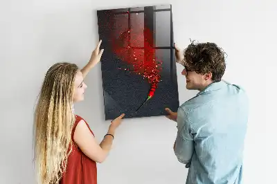 Dry erase magnetic board with ground paprika