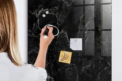 Magnetic dry erase board in dark marble