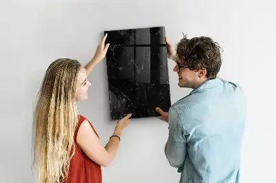 Magnetic dry erase board in dark marble