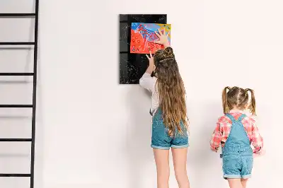 Magnetic dry erase board in dark marble