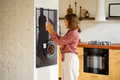 Magnetic dry erase board with coffee bean design