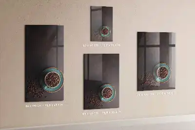 Magnetic dry erase board with coffee bean design