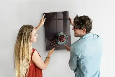 Magnetic dry erase board with coffee bean design