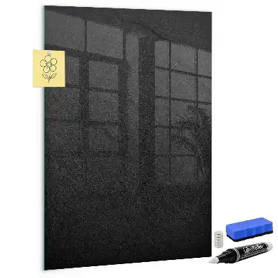 Magnetic dry erase board in dark rock