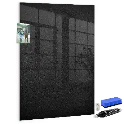 Magnetic dry erase board in dark rock