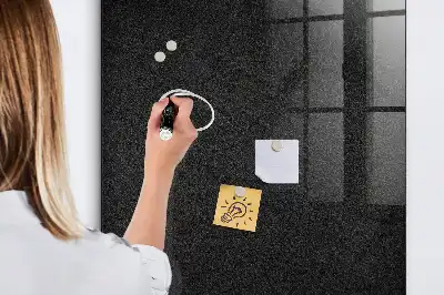 Magnetic dry erase board in dark rock