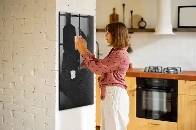 Magnetic dry erase board in dark rock
