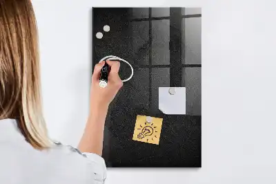Magnetic dry erase board in dark rock
