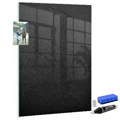 Magnetic dry erase board in dark rock