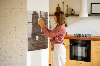 Magnetic dry erase board with a wood frame