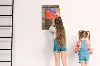 Magnetic dry erase board with a wood frame