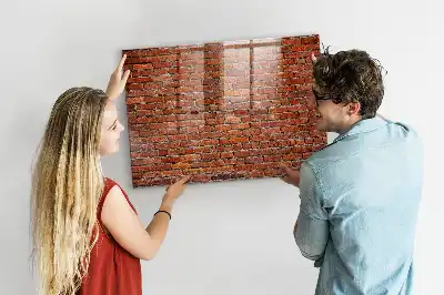 Magnetic dry erase board with old brick wall design