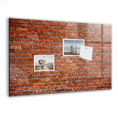 Magnetic dry erase board with old brick wall design