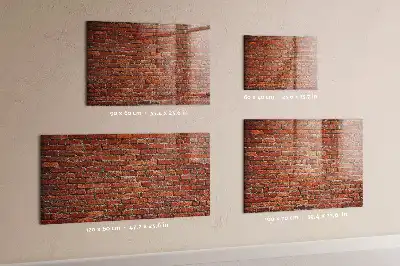 Magnetic dry erase board with old brick wall design