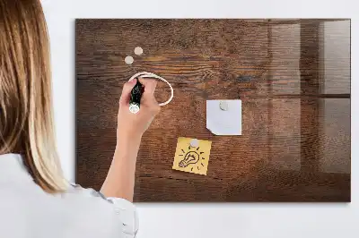 Magnetic dry erase board with an old wood frame